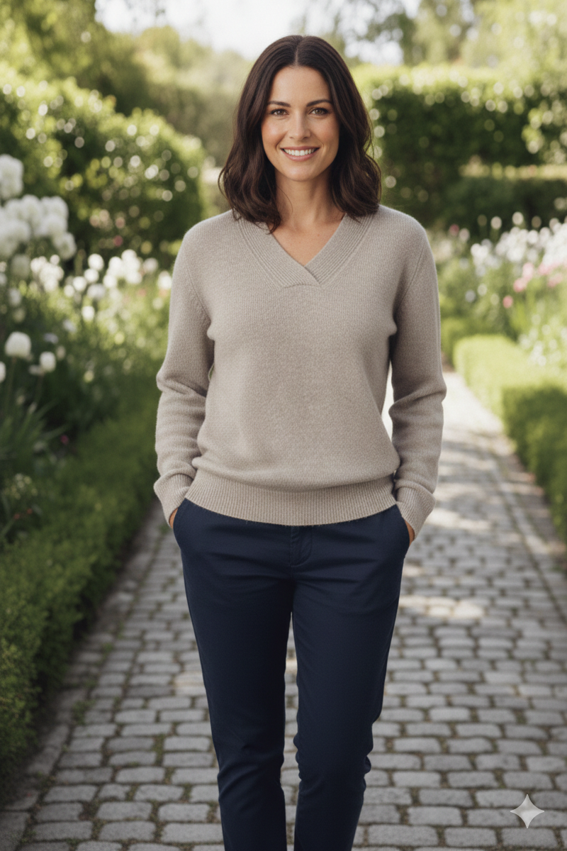 Elegant Oversized Women’s V-Neck Sweater