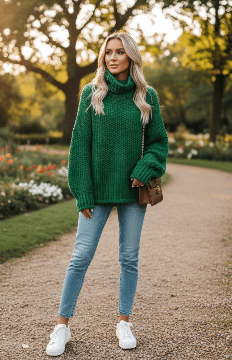 Cozy Oversized Chunky Knit Turtleneck Sweater