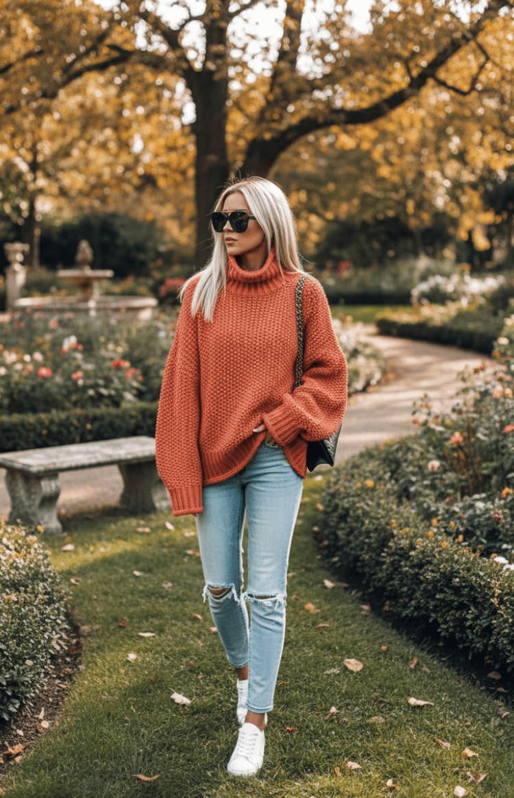 Cozy Oversized Chunky Knit Turtleneck Sweater
