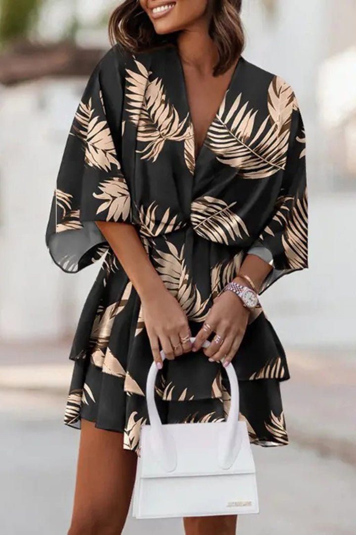 Unique Bohemian Mini Dress with Playful Patterns for