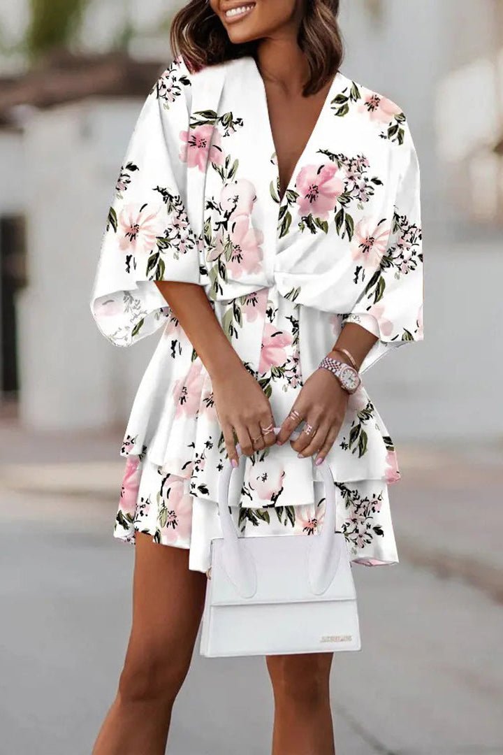 Unique Bohemian Mini Dress with Playful Patterns for